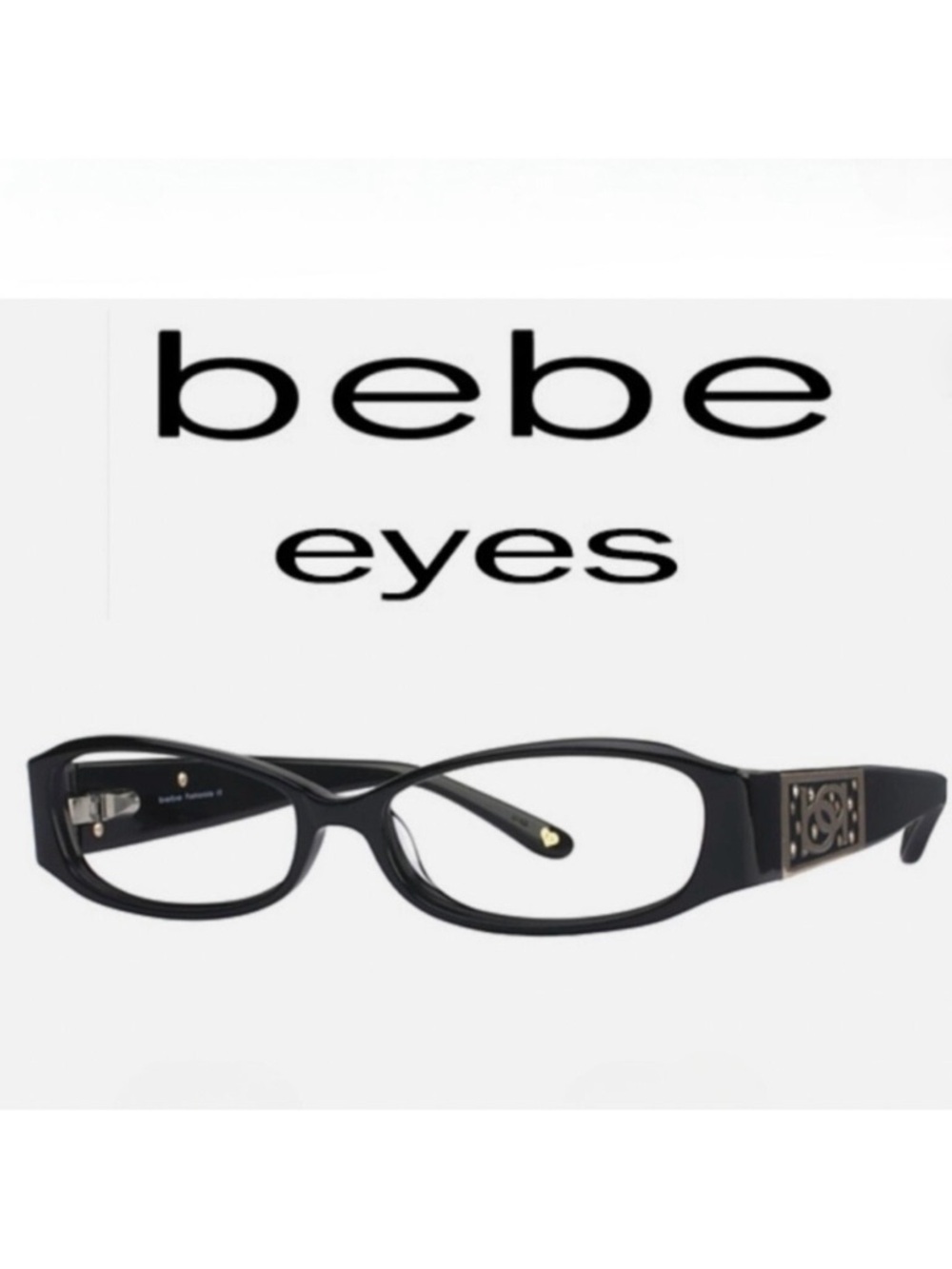 BEBE Fashionista Black Cat-Eye Eyeglass Frames 51-14-130 mm Optical Frames NWOT